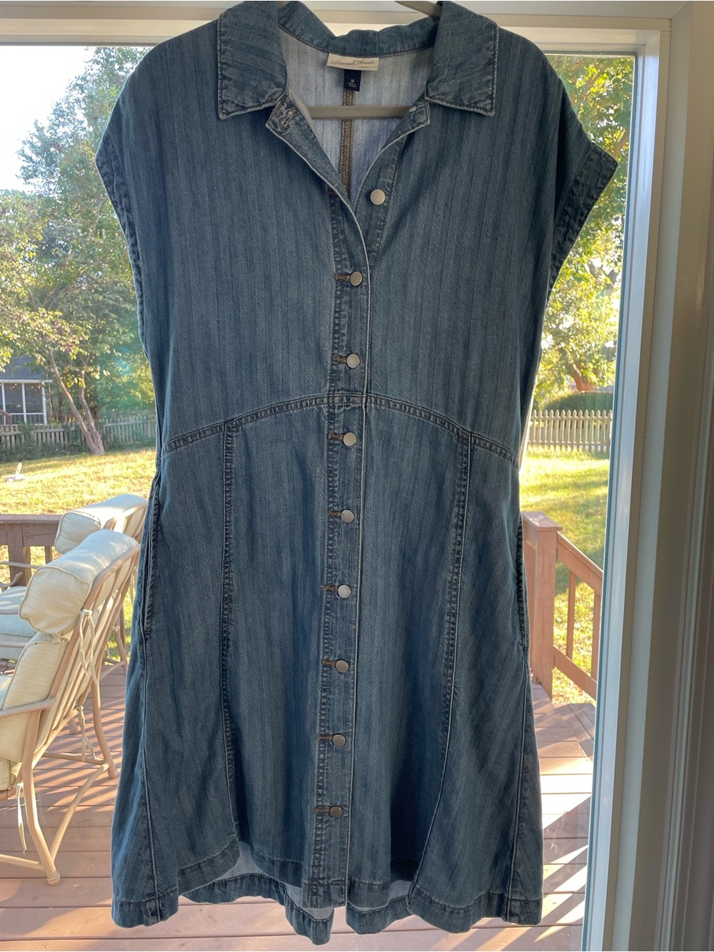 Denim Button-Front Shirt Dress